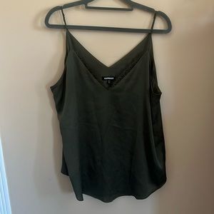 Express Green Lace Trimmed Camisole, size L